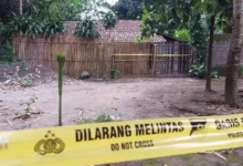 Lokasi pembunuhan keluarga guru di Kediri